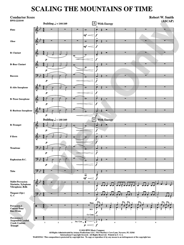 Scaling the Mountains of Time - Concert Band Conductor Score & Parts (Digital Download)