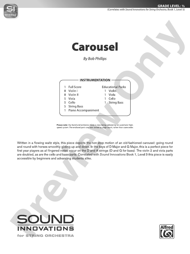 Carousel - String Orchestra Conductor Score & Parts (Digital Download)
