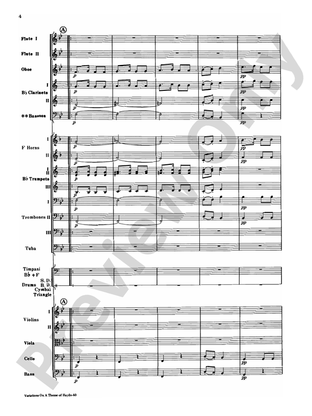 Variations on a Theme of Haydn – Full Orchestra Conductor Score & Parts (Digital Download)