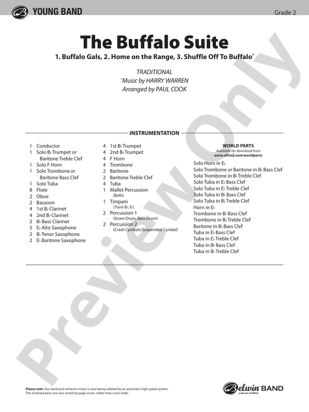 The Buffalo Suite - Concert Band Conductor Score & Parts (Digital Download)