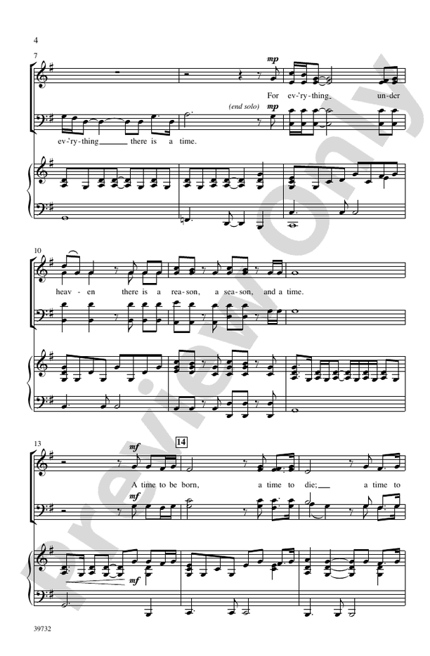 For Everything There Is a Season – SATB Choral Octavo (Digital Download)