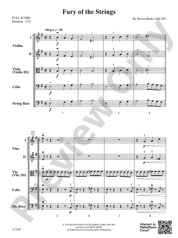 Fury of the Strings - String Orchestra Conductor Score & Parts (Digital Download)