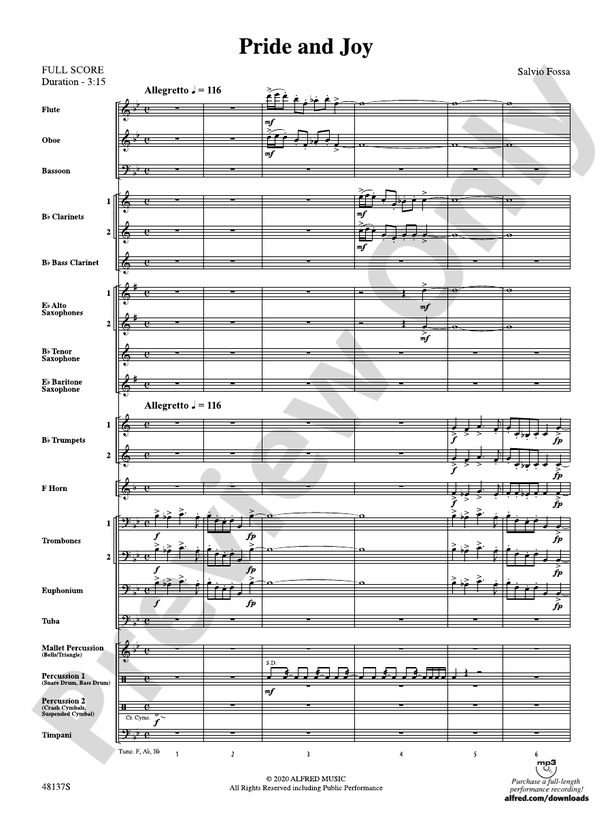 Pride and Joy - Concert Band Conductor Score & Parts (Digital Download)