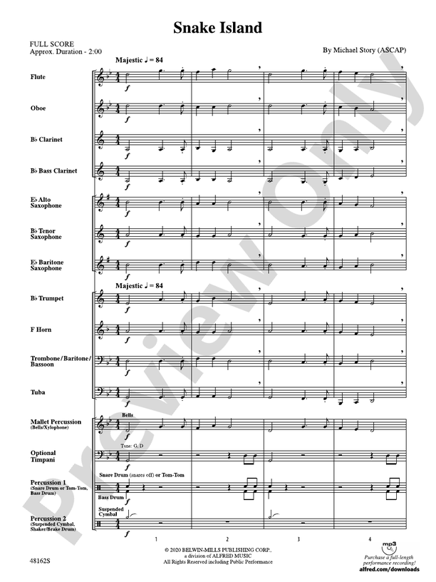 Snake Island - Concert Band Conductor Score & Parts (Digital Download)