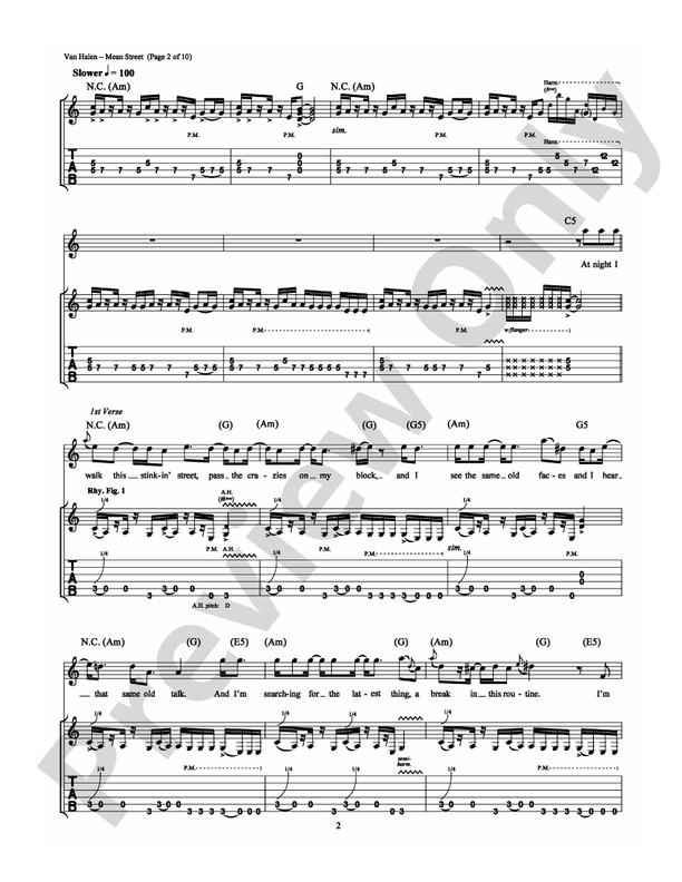 Mean Street - Guitar TAB (Digital Download)