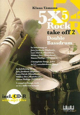 5 x 5 Rock - Take Off 2 - Double Bassdrum - Drums Klaus Usmann AMA Verlag /CD-ROM
