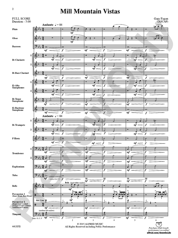 Mill Mountain Vistas - Concert Band Conductor Score & Parts (Digital Download)