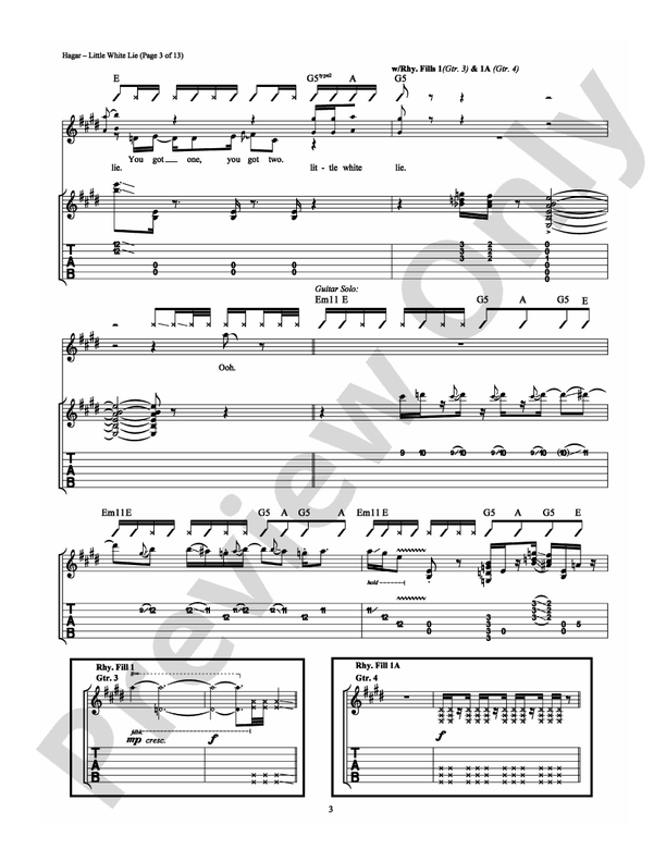 Little White Lie - Guitar TAB (Digital Download)