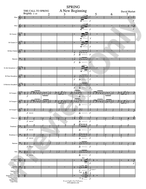 Spring (A New Beginning) - Concert Band Conductor Score & Parts (Digital Download)