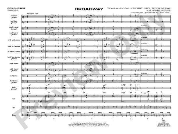 Broadway - Jazz Ensemble Conductor Score & Parts(Digital Download)