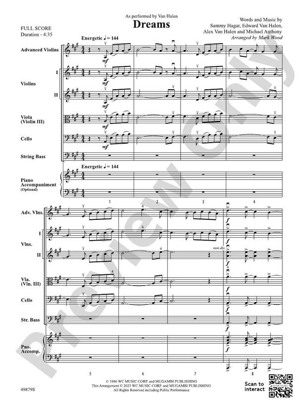 Dreams - String Orchestra Conductor Score & Parts (Digital Download)