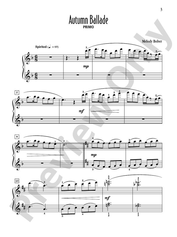 Autumn Ballade - 1 Piano, 4 Hands (Digital Download)