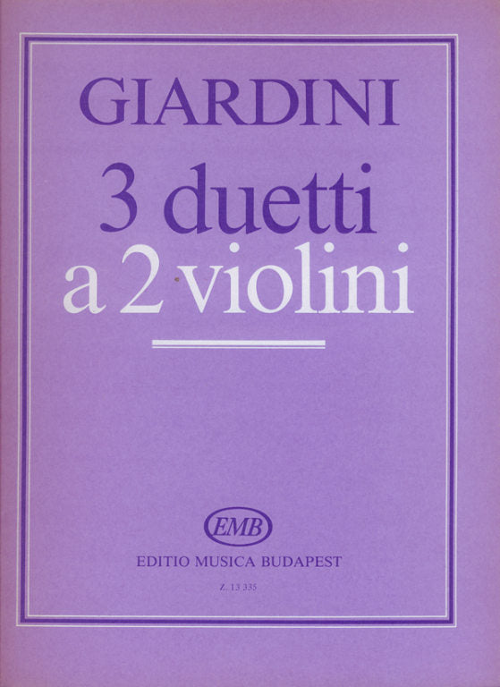 Giardini - 3 Duos Op2 - Violin Duet edited by Vigh EMB Z13335