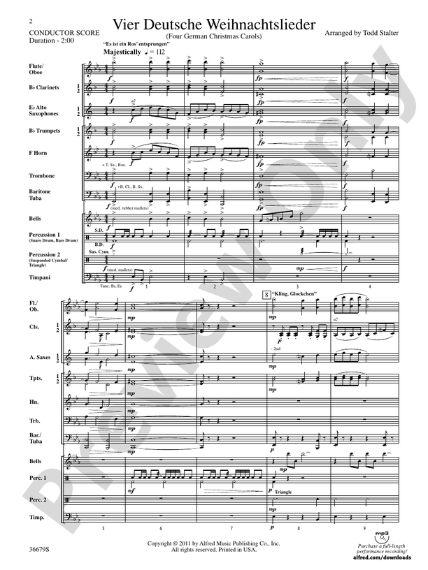 Vier Deutsche Weihnachtslieder - Concert Band Conductor Score & Parts (Digital Download)