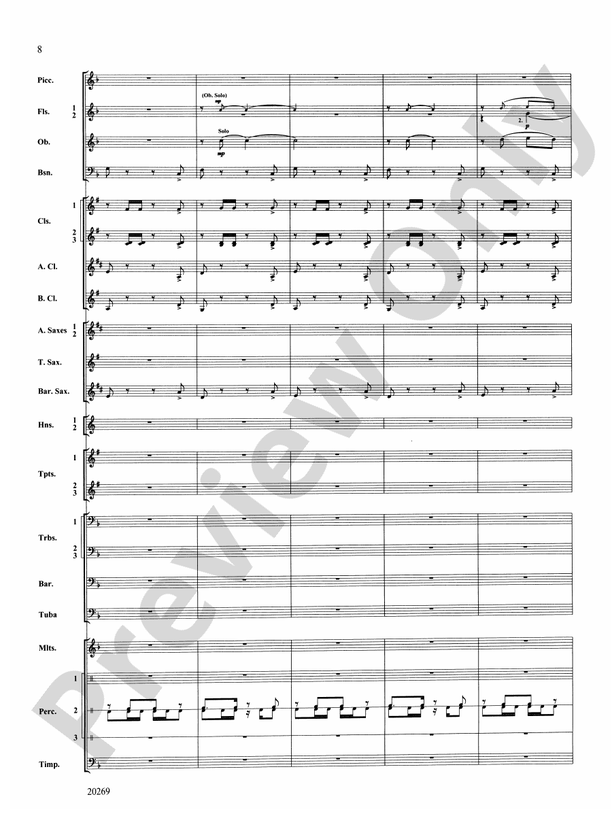 Night in the Tropics - Concert Band Conductor Score & Parts (Digital Download)