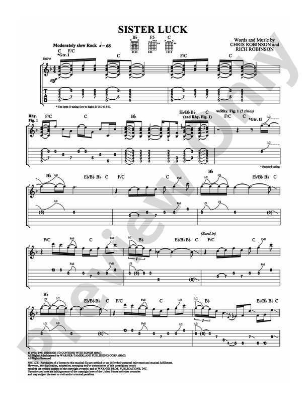 Sister Luck - Guitar TAB (Digital Download)
