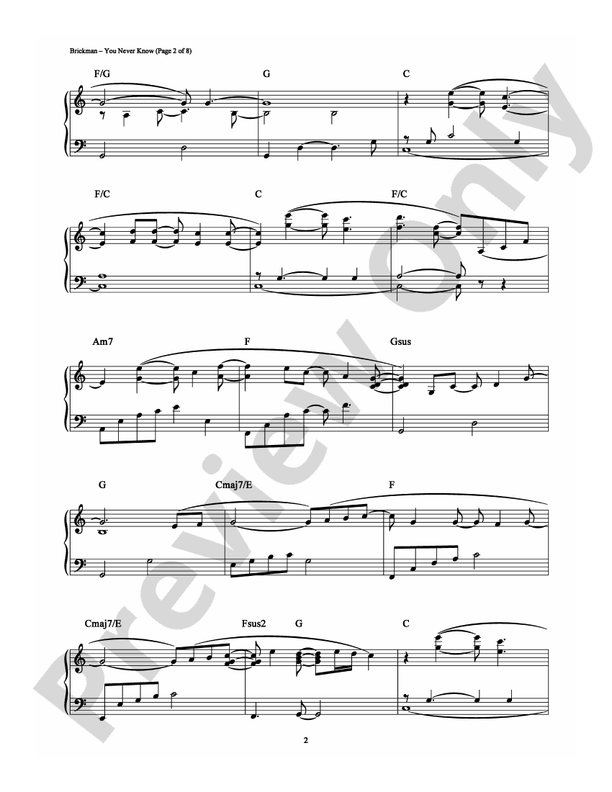 You Never Know - Piano (Digital Download)