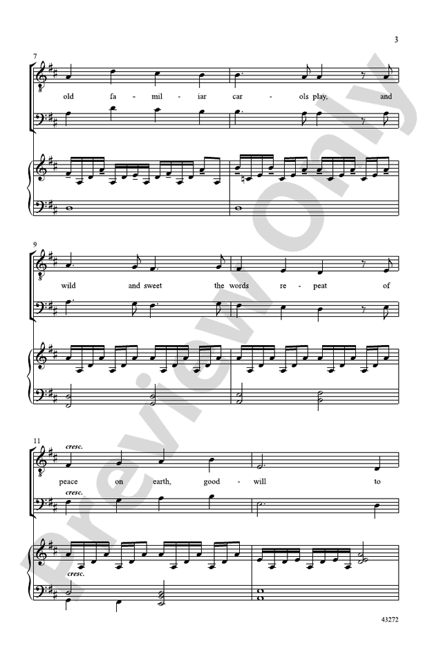 I Heard the Bells on Christmas Day – TTB Choral Octavo (Digital Download)