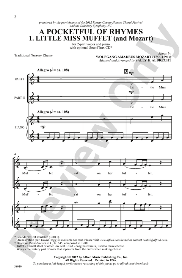 A Pocketful of Rhymes - 2-Part Choral Octavo (Digital Download)