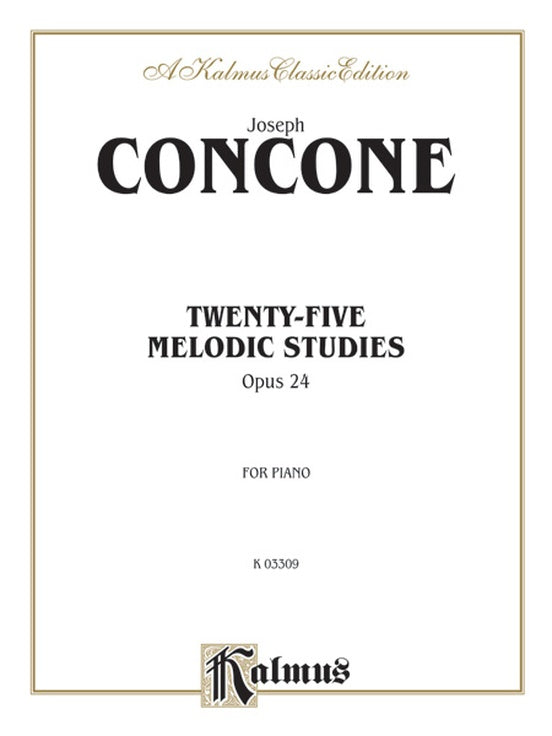 Concone - Twenty-five Melodious Studies, Op. 24 - Piano Solo (Digital Download)