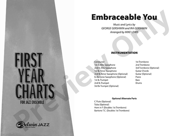 Embraceable You (Grade 1) - Jazz Ensemble Conductor Score & Parts (Digital Download)