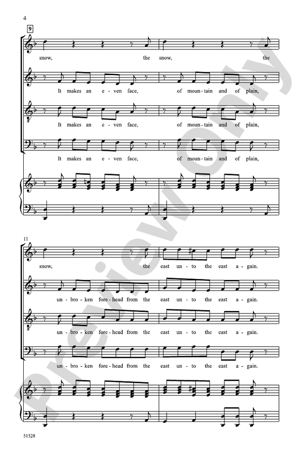 The Snow - SATB Choral Octavo (Digital Download)