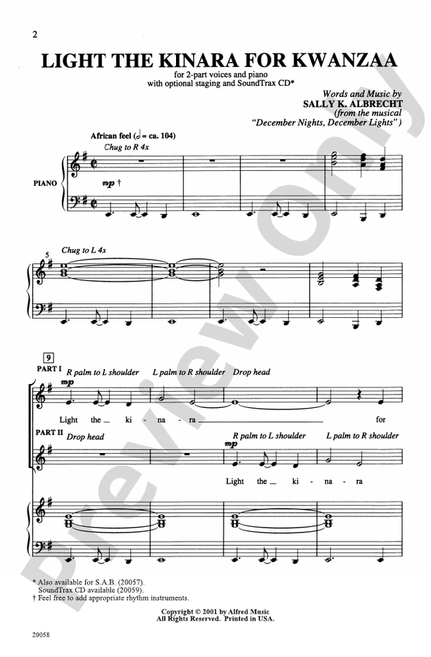 Light the Kinara for Kwanzaa – 2-Part Choral Octavo (Digital Download)