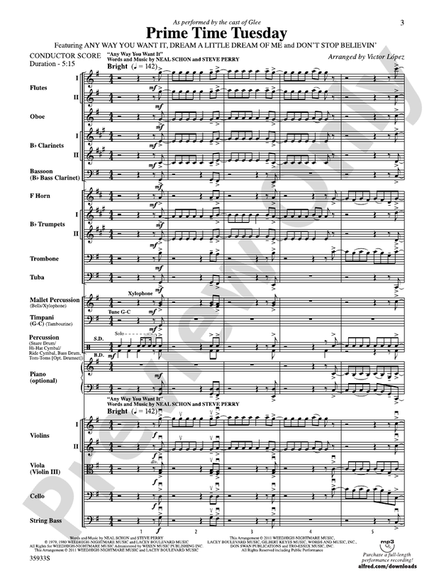 Prime Time Tuesday - Full Orchestra Conductor Score & Parts (Digital Download)