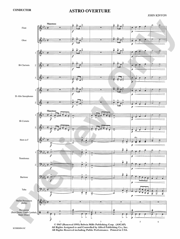 Astro Overture - Concert Band Conductor Score & Parts (Digital Download)