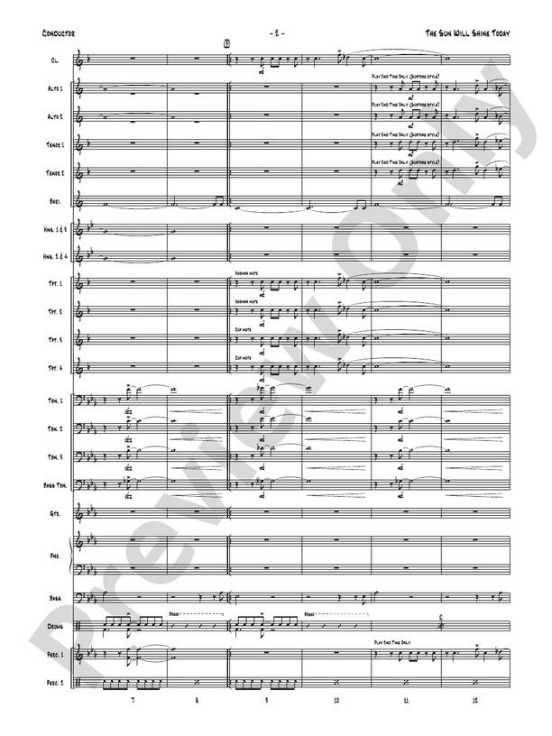 The Sun Will Shine Today - Jazz Ensemble Conductor Score & Parts(Digital Download)