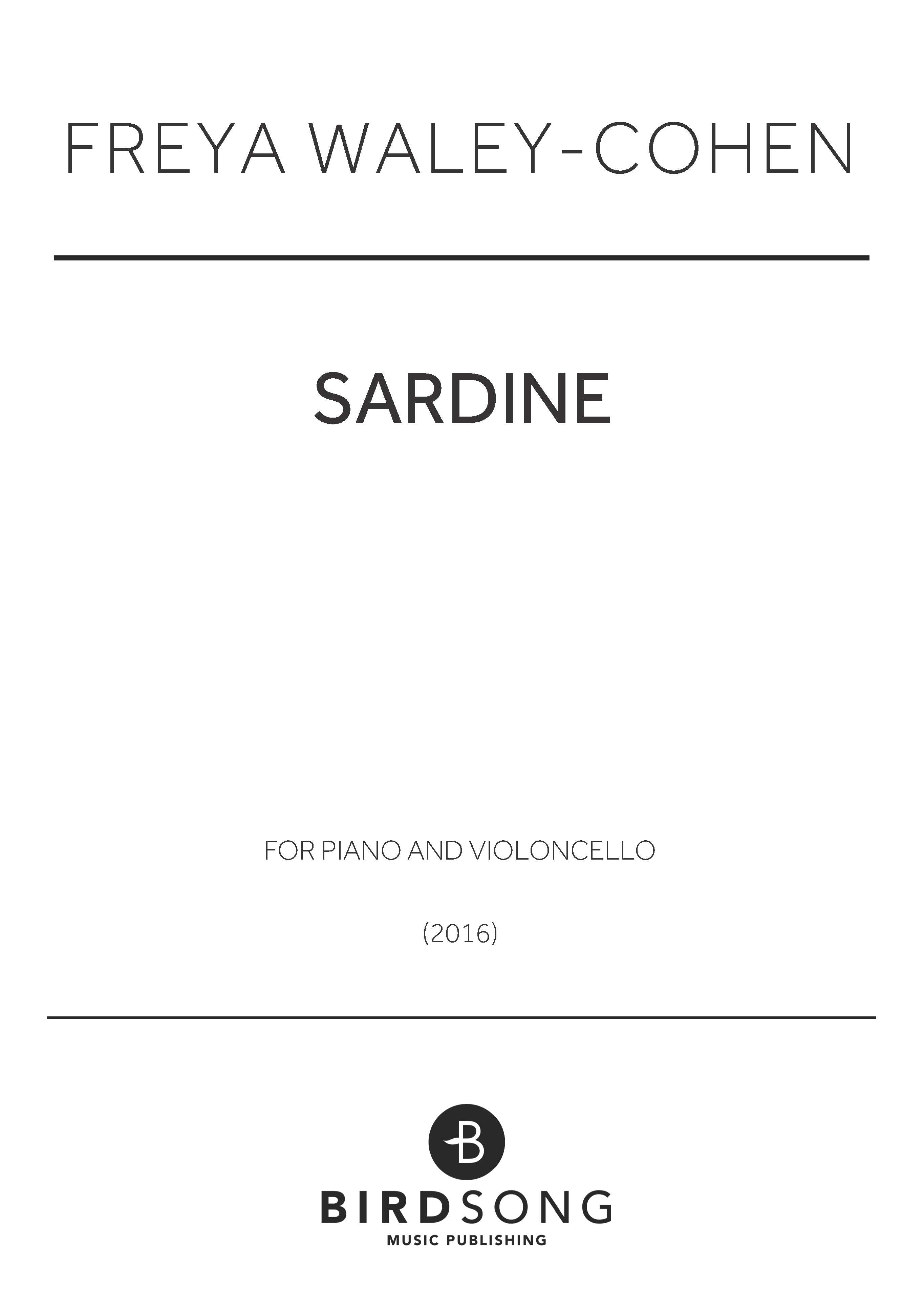 Sardine - Freya Waley-Cohen - Cello/Piano (Digital Download)