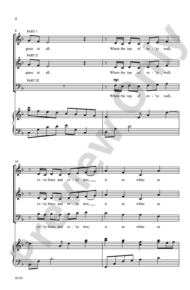 White Fields in Winter - # Part Mixed Choral Octavo (Digital Download)