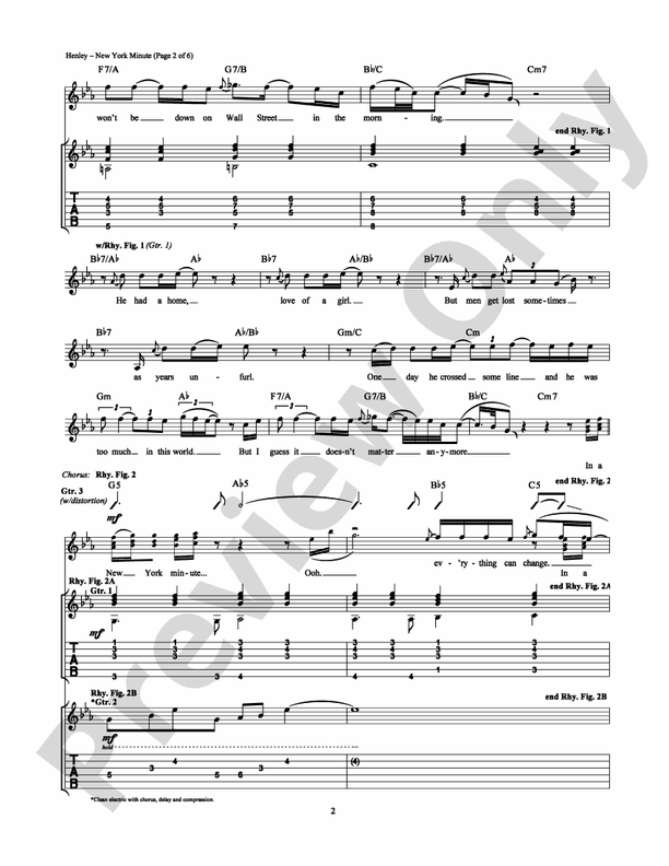 New York Minute - Guitar TAB (Digital Download)