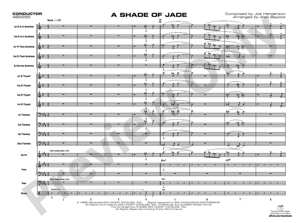 A Shade of Jade – Jazz Ensemble Conductor Score & Parts (Digital Download)