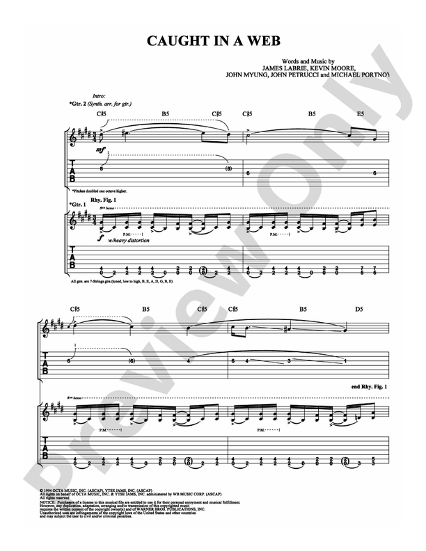 Caught in a Web - Guitar TAB (Digital Download)