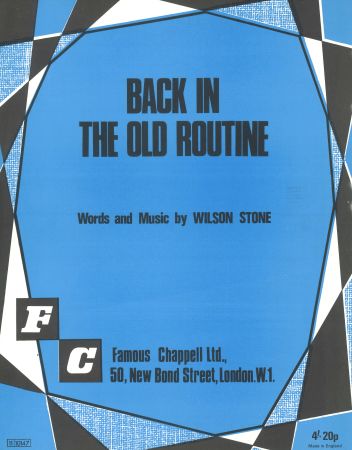 Back In The Old Routine - Voice/Piano (Digital Download)