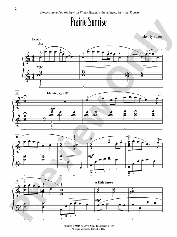 Prairie Sunrise - Piano (Digital Download)