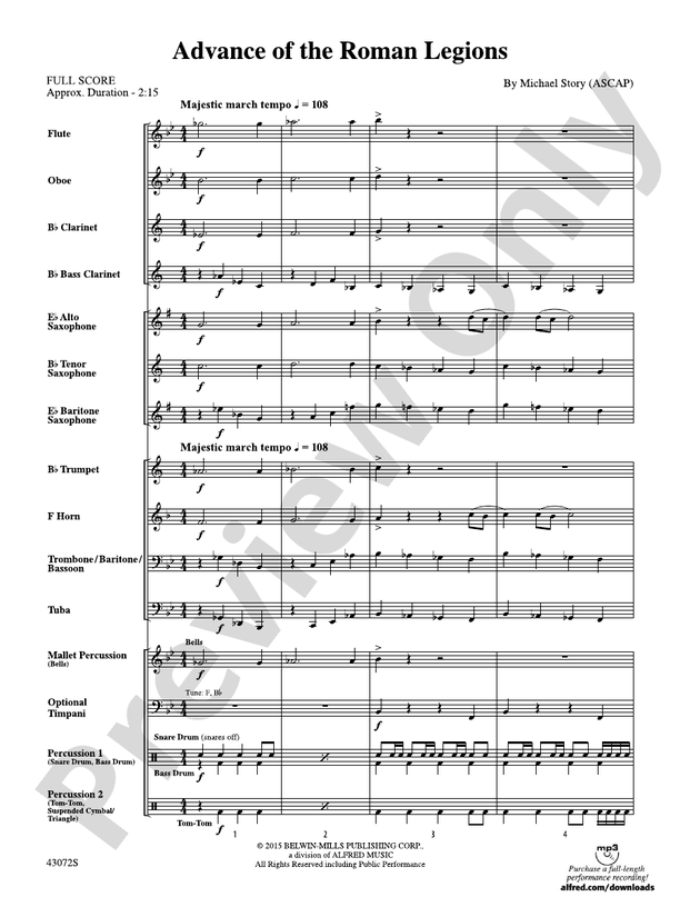 Advance of the Roman Legions - Concert Band Conductor Score & Parts (Digital Download)
