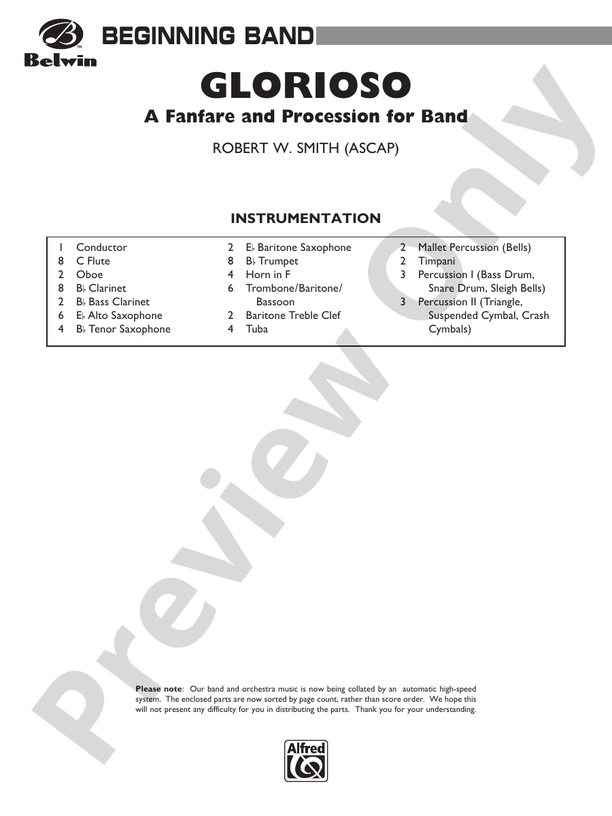 Glorioso (A Fanfare and Procession for Band) - Concert Band Conductor Score & Parts (Digital Download)