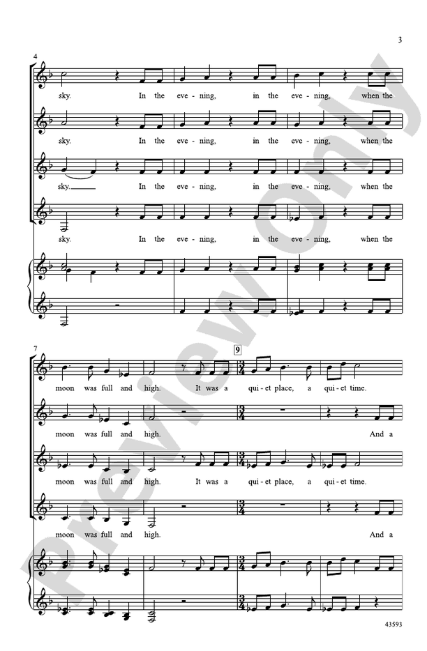 In the Evening – SSAA Choral Octavo (Digital Download)