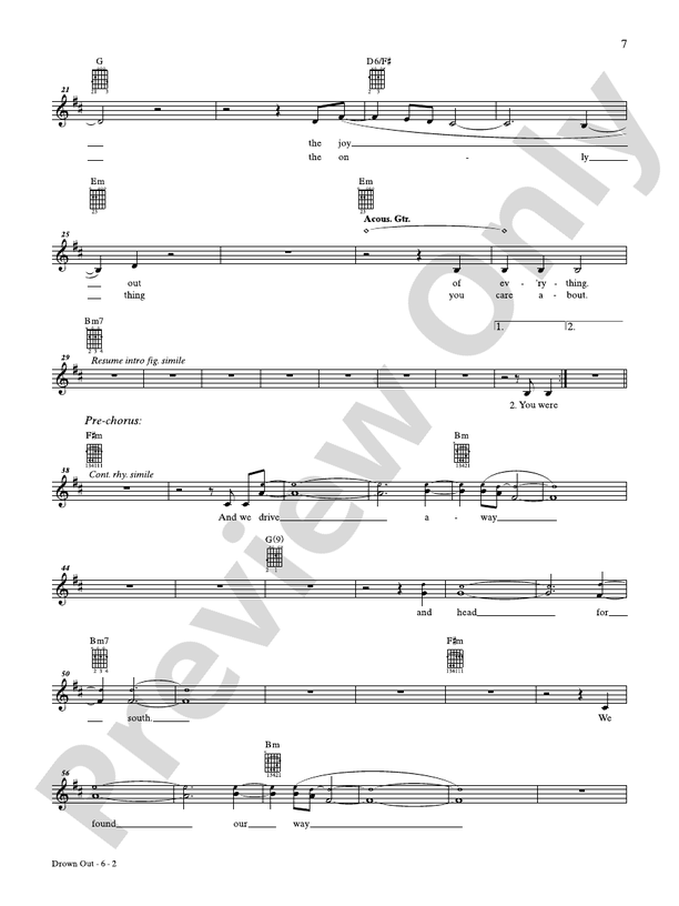 Drown Out - Guitar TAB (Digital Download)