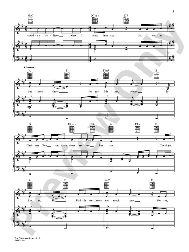 The Christmas Shoes - PVG - Newsong (Digital Download)