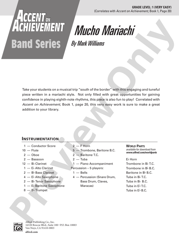 Mucho Mariachi - Concert Band Conductor Score & Parts (Digital Download)