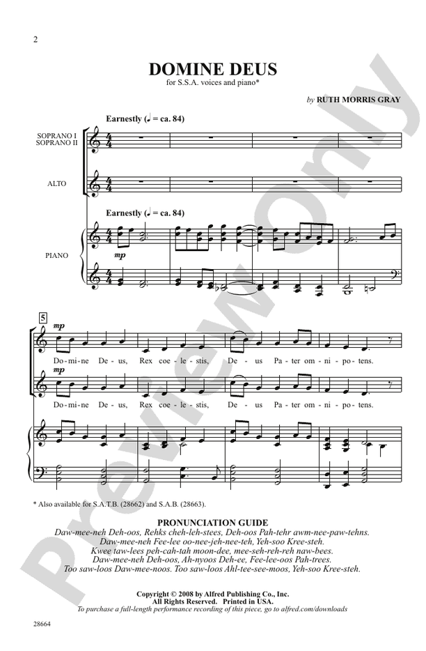 Domine Deus – SSA Choral Octavo (Digital Download)