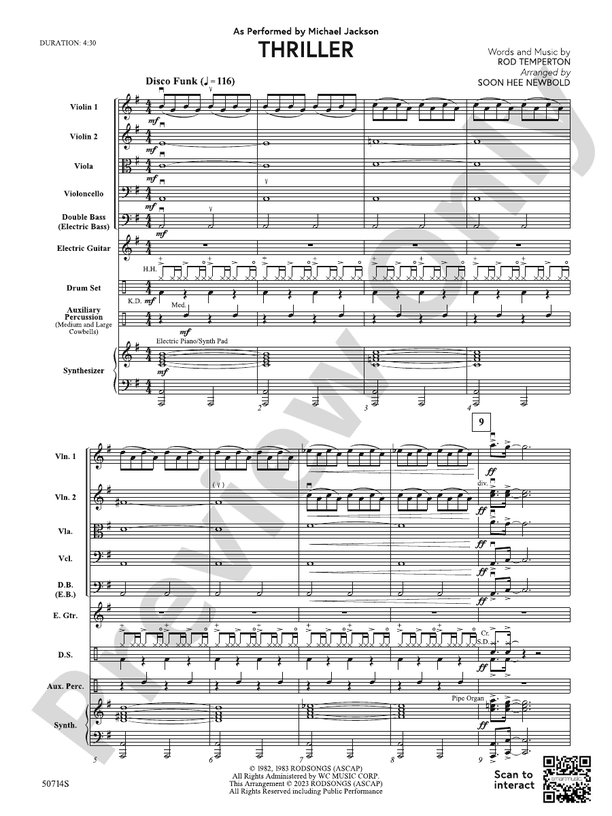 Thriller - String Orchestra Conductor Score & Parts (Digital Download)