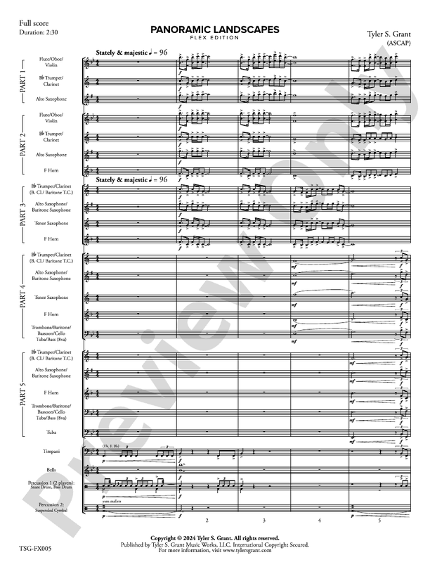 Panoramic Landscapes (Flexible Arrangement) - Concert Band Conductor Score & Parts (Digital Download)