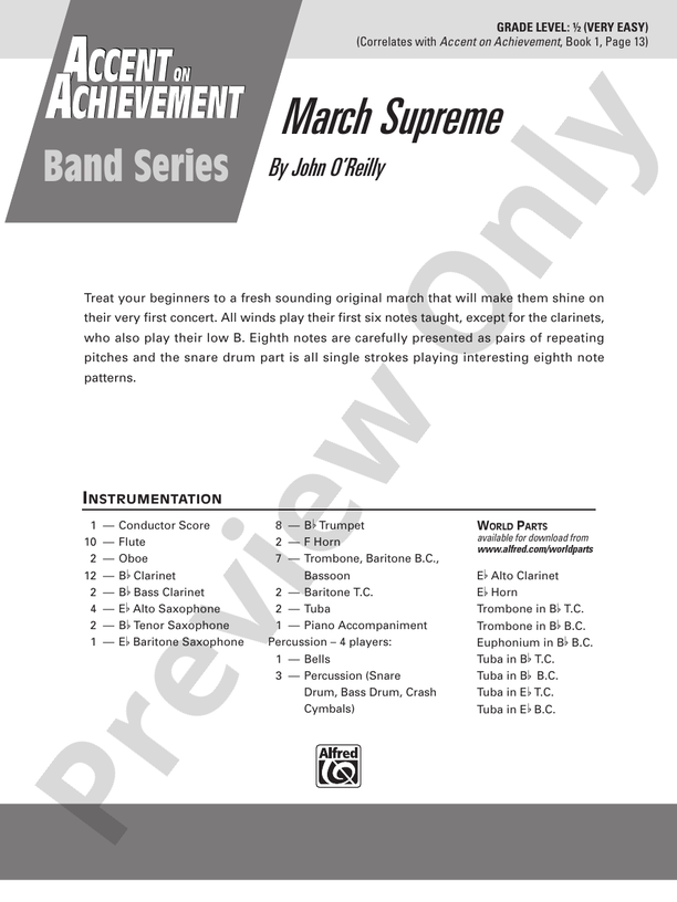 March Supreme - Concert Band Conductor Score & Parts (Digital Download)