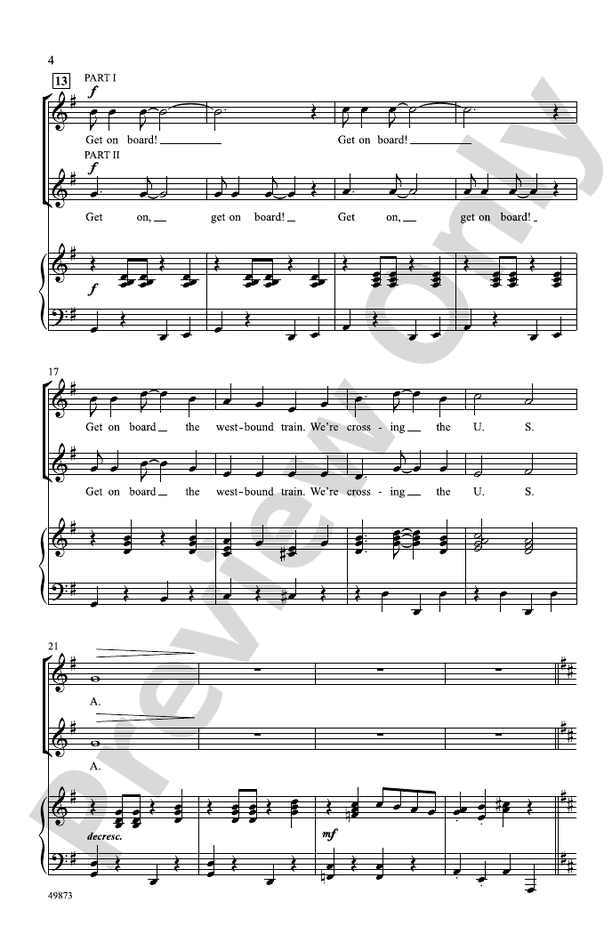 Crossing the U.S.A. - 2 Part Treble  Choral Octavo (Digital Download)