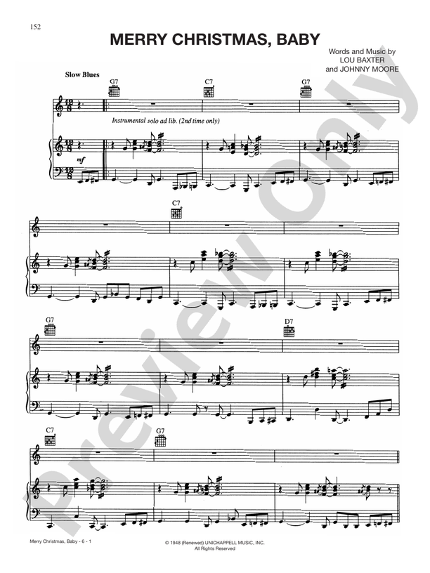 Merry Christmas Baby -  Lou Baxter - PVG (Digital Download)