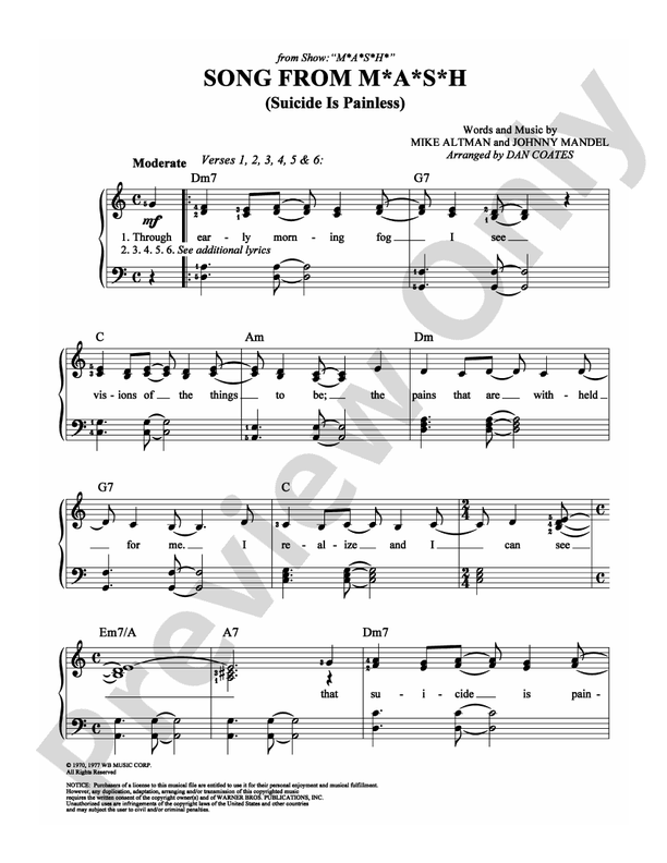 Song From M*A*S*H - DSM-PS-0000464 - Easy Piano (Digital Download)